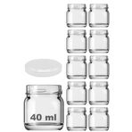 Afracam 40 ml Metal Beyaz Kapaklı 40 Cc Şeffaf Numune Cam Kavanoz Küçük 10 Adet