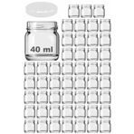 Afracam 40 ml Metal Beyaz Kapaklı 40 Cc Şeffaf Numune Cam Kavanoz Küçük 50 Adet