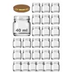 Afracam 40 ml Metal Gold Kapaklı 40 Cc Şeffaf Numune Cam Kavanoz Küçük 25 Adet