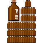 Afracam 50 ml Amber Kahverengi Şişe Mantar Tıpalı 50 Cc Hediyelik Nişan Süs Kolonya Cam Şişe 50 Adet
