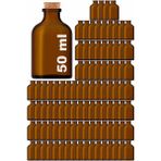 Afracam 50 ml Amber Kahverengi Şişe Mantar Tıpalı 50 Cc Hediyelik Nişan Süs Kolonya Cam Şişe 99 Adet