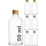 Afracam 50 ml Metal Gold Kapaklı Hediyelik Şat Şişesi 50 cc Kolonya Koku Süs Shot Cam Şişe 6 Adet