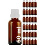 Afracam 50 ml Plastik Kilitli Beyaz Kapaklı Amber Hediyelik Şişesi 50 cc Kolonya Koku Süs Kahverengi Cam Şişe 30 Adet