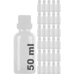 Afracam 50 ml Plastik Kilitli Beyaz Kapaklı Hediyelik Şat Şişesi 50 cc Kolonya Koku Süs Shot Cam Şişe 30 Adet