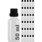 Afracam 50 ml Plastik Kilitli Siyah Kapaklı Hediyelik Şat Şişesi 50 cc Kolonya Koku Süs Shot Cam Şişe 30 Adet