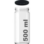 Afracam 500 ml Konserve Kavanoz Metal Siyah Kapaklı Şeffaf Cam 500 cc Paşabahçe - 1 Adet