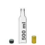Afracam 500 ml Şeffaf Maraska Kilitli Kapaklı Ve Kapüşonlu Köşeli 500 Cc Boş Cam Şişe 1 Adet