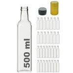Afracam 500 ml Şeffaf Maraska Kilitli Kapaklı Ve Kapüşonlu Köşeli 500 Cc Boş Cam Şişe 30 Adet