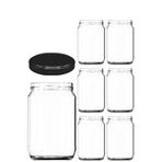 Afracam 720 ml Şeffaf Cam Kavanoz 720 cc Konserve Metal Kapaklı Cam Kavanoz 6 Adet (Şeffaf, 720cc)
