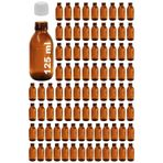 Afracam Amber Ecza Şişesi, 125 ml, Kahverengi Cam, Plastik Contalı Kilit Kapak, Hava ve Sıvı Sızdırmaz, 28mm Ağız Çaplı, Parfüm Demlemek İçin Uygun, 86 Adet (125 ml, Beyaz Kapak)