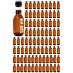 Afracam Amber Ecza Şişesi, 125 ml, Kahverengi Cam, Plastik Contalı Kilit Kapak, Hava ve Sıvı Sızdırmaz, 28mm Ağız Çaplı, Parfüm Demlemek İçin Uygun, 86 Adet (125 ml, Siyah Kapak)