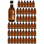 Afracam Amber Ecza Şişesi, 250 ml, Kahverengi Cam, Plastik Contalı Kilit Kapak, Hava ve Sıvı Sızdırmaz, 28mm Ağız Çaplı, Parfüm Demlemek İçin Uygun, 50 Adet (250 ml, Siyah Kapak)