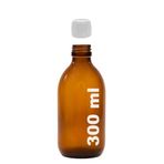 Afracam Amber Ecza Şişesi, 300 ml, Kahverengi Cam, Plastik Contalı Kilit Kapak, Hava ve Sıvı Sızdırmaz, 28mm Ağız Çaplı, Parfüm Demlemek İçin Uygun, 1 Adet (300 ml, Beyaz Kapak)