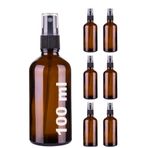 Afracam Amber Kapaklı Siyah Cam Şişe 6x100 ml Sprey Fısfıs Dezenfektan Kolonya
