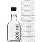 Afracam Cold Brew Şeffaf 200 ML Sızdırmaz Siyah Plastik Kapaklı Boş Cam Şişe