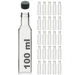 Afracam Maraska Şeffaf 100 ml Sızdırmaz Kapaklı Boş Cam Şişe 25 Adet
