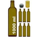 Afracam Maraska Yeşil 1000 ml Kilitli Kapaklı ve Kapüşonlu Boş Cam Şişe 6 Adet
