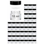 Afracam Mini Şeffaf Cam Kavanoz, 10 ml Hacimli, Sızdırmaz Kapaklı, Krem ve Kozmetik Saklama Kutusu, Lip Balm 48 Adet