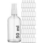 Afracam Şeffaf Kapaklı Beyaz Cam Şişe 30x50 ml Sprey Fısfıs Dezenfektan Kolonya