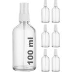 Afracam Şeffaf Kapaklı Beyaz Cam Şişe 6x100 ml Sprey Fısfıs Dezenfektan Kolonya