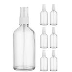 Afracam Şeffaf Kapaklı Beyaz Cam Şişe 6x50 ml Sprey Fısfıs Dezenfektan Kolonya