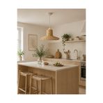 afralya home Hasır Bambu Rattan Avize 30cm İskandinav Bohem Rustik Avize Sarkıt-Salon Yatak Odası(duy Dahil )