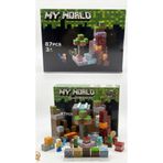 afreyz oyuncak Manyetik Yapı Blokları Minecraft Mıknatıslı 87 Parça Blok Parçalar 2 Figürlü Minecraft Mıknatıs Set