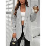Afri Gri Kadın Spor Ceket – Cepsiz Model, 3 Iplik Şardonlu Kumaş - XL