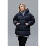 Afri Kadın Siyah Kapüşonlu Şişme Mont – Oversize Kışlık Kalın Mont – Soğuk Geçirmez Şişme Mont
