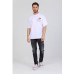 Afri Oversize Mickey Mouse Logolu Beyaz T-shirt