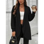 Afri Siyah Kadın Spor Ceket – Cepsiz Model, 3 Iplik Şardonlu Kumaş - XL
