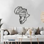 Afrika DNA Metal Duvar Sanatı, Afrikalı Kadın Figür Sanatı, Afrika Duvar Dekoru, Kadın Metal Duvar Haritası, Afrika Metal Duvar Sanatı, Metal Afrika Haritası, Afrika Ev Dekoru (SİYAH, 23,6 "x 21,7")