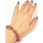 Afrika Turkuazı Taşlı Rudraksha Tohum Unisex Bileklik 8mm