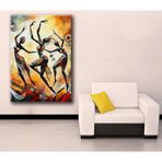 Afrikalı Kadın Dansçılar Yağlı boya Görünüm Kanvas Tablo afr34 - Dekoratif Duvar Sanatı (70x100cm)