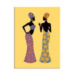 Afrikalı Kadınlar Dekoratif Kanvas Tablo. Temalar: Etnik Eski Antik Mısır Harita Oldmap Vintage Soyut Klasik Rönesans Atatürk Deniz Manzara Çiçekler Duvar Panoları (50x35)