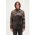 Afro Plush Half-Zip Antrasit Erkek Peluş Sweatshirt