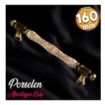 Afrodisyas Gerçek Porselen Eskitme Antik Kahve 160 Mm Mobilya Mutfak Dolap Kulpu Kulbu Kulpları