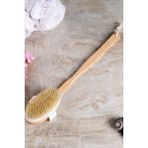 After Times Ahşap Doğal Saplı Yumuşak Hassas At Kılı Banyo Kesesi Fırçası Uzun Sap