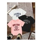 Afternoon Kids Erkek/Kız Çocuk 3'lü Paket ''Los Angeles Brooklyn New York'' Baskılı T-Shirt