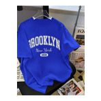 Afternoon Kids Erkek/Kız Çocuk Saks Mavi '' Beyaz Brooklyn '' Baskılı T-Shirt
