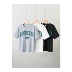 Afternoon Kids KIZ/ERKEK ÇOCUK 3'LÜ PAKET'' Yeşil Brooklyn'' Ön Baskılı T-shirt
