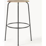 Afteroom Deri Bar Taburesi - Siyah, Minimalist Metal Ayaklı - Siyah - Ahşap Rengi