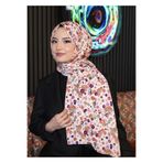 AFVENTE Çiçek Desen Beyaz Soft Pamuk Şal
