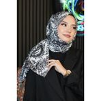 Afvente Klasik Paisley Desen Siyah-Beyaz Soft Pamuk Şal - Siyah - Beyaz