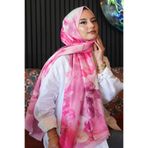 AFVENTE Manolya Çiçek Desen Pembe Soft Pamuk Şal