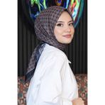 AFVENTE Mozaik Desen Bordo Soft Pamuk Eşarp