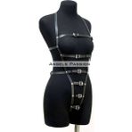 Ağ Bölgesi Açık Deri Fantezi Giyim, Deri Deri Body Harness