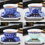 Ag Mavi ve Beyaz Çiçek Çay Fincan Tabağı ile Porselen Çay Kase Jingdezhen Seramik Kung Fu Çay Fincanı Kahve Bira Şarap Kupası (Yurt Dışından) - 1 Adet - Renkli - 1 lt