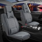 AG Store kia Capital Uyumlu Deri Oto Koltuk Kılıfı Ön/arka Tam Set London Seri (Füme)