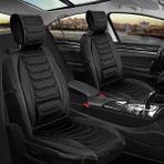 AG Store opel Astra H Hb Uyumlu Yarı Deri Oto Koltuk Kılıfı Ön/arka Set (Roma Seri) Siyah